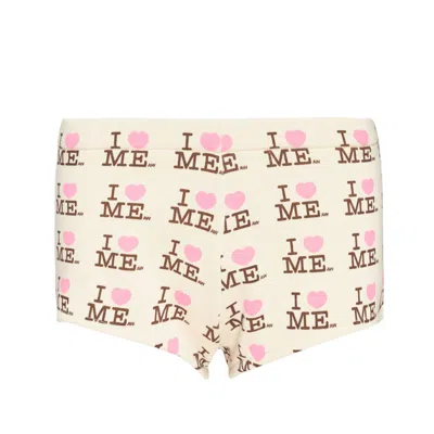 Ashley Williams Serena Logo-print Shorts In Neutral