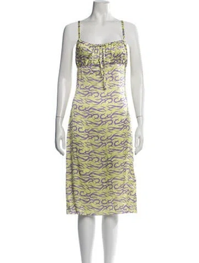 Pre-owned Ashley Williams Silk Midi Length Dress In Green
