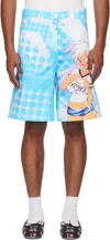 Ashley Williams Ssense Exclusive Blue Manga Poster Shorts In Multi
