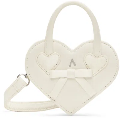 Ashley Williams Ssense Exclusive Kids White Mini Heart Bag In Neutral