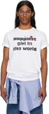 Ashley Williams Ssense Exclusive White 'happy' Danny T-shirt In White