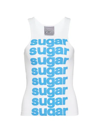 Ashley Williams Sugar Slogan-print Vest In White