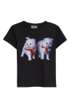 Ashley Williams Two Kittens Graphic Baby Tee In Black
