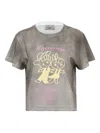 Ashley Williams Washed-effect Graphic-print T-shirt In Gray