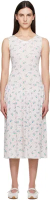 Ashley Williams White Pointelle Midi Dress In Bunny