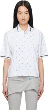 Ashley Williams White Polka-dot Polo In Polka Dots