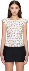 Ashley Williams White Print Baby Bodysuit In Multi