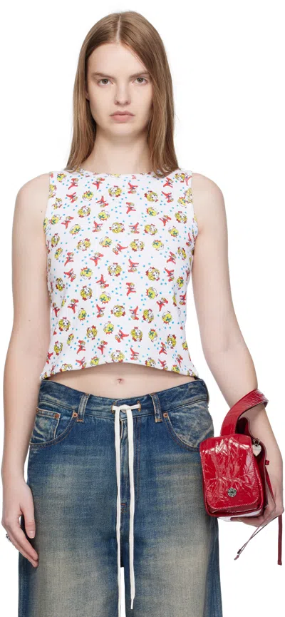 Ashley Williams White Thermal Vest Tank Top