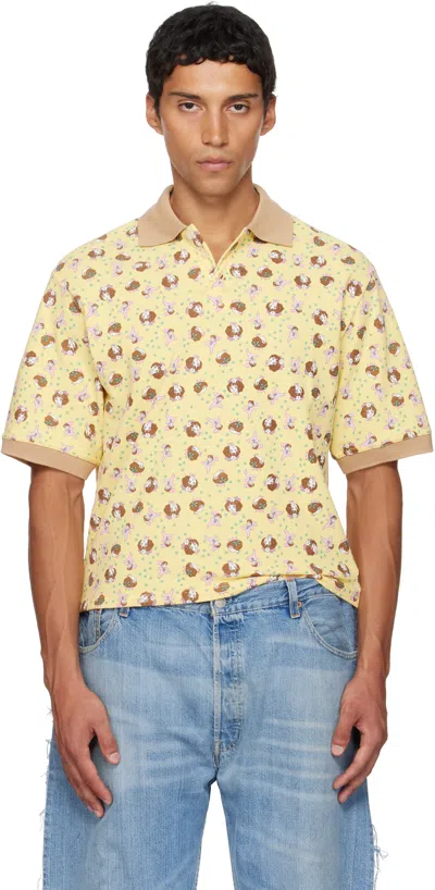 Ashley Williams Yellow Printed Polo