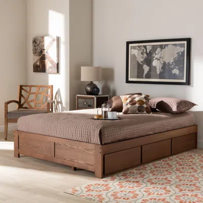 Ashley Wren 3-drawer King Platform Storage Bed Frame In Brown