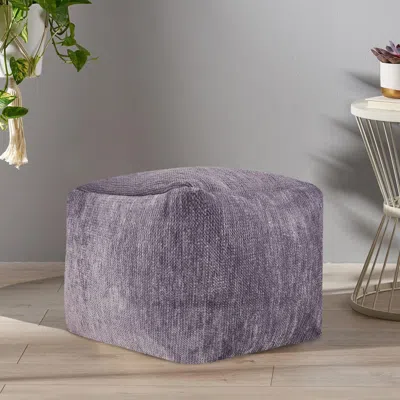 Ashley Yakar Solid Chenille Pouf In Purple
