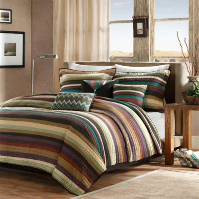 Ashley Yosemite Twin/twin Xl Reversible Quilt Set With Throw Pillows In Multi