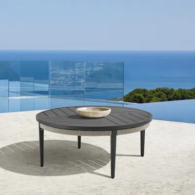 Ashley Zella Round Coffee Table In Gray