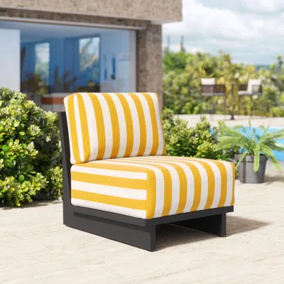 Ashley Zuo Shoreline Outdoor Lounge Chair In Yellow