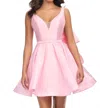 Ashleylauren Inverted Back Bow Mini Dress In Pink In Pink