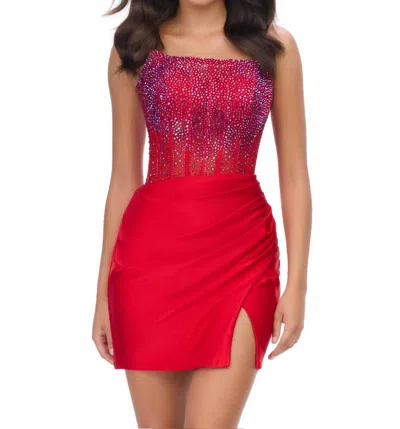 Ashleylauren Jersey Cocktail Dress In Red