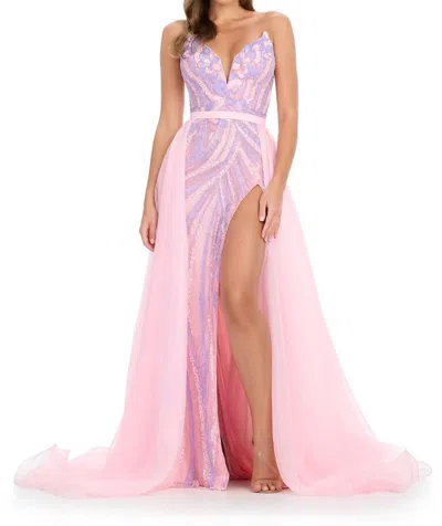Ashleylauren Layered Organza Overskirt In Ice Pink