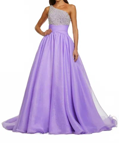 Ashleylauren One Shoulder Organza Ball Gown In Orchid In Purple
