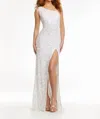 Ashleylauren One Shoulder Prom Dress In Ab Blush/ivory In White