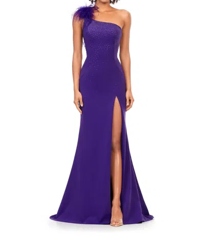 Ashleylauren One Shoulder Prom Dress In Orchid (purple)