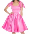 Ashleylauren Oversized Bow Cocktail Dress In Fuchsia