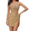 Ashleylauren Strapless Cocktail Dress In Gold In Brown