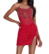Ashleylauren Strapless Cocktail Dress In Red In Red