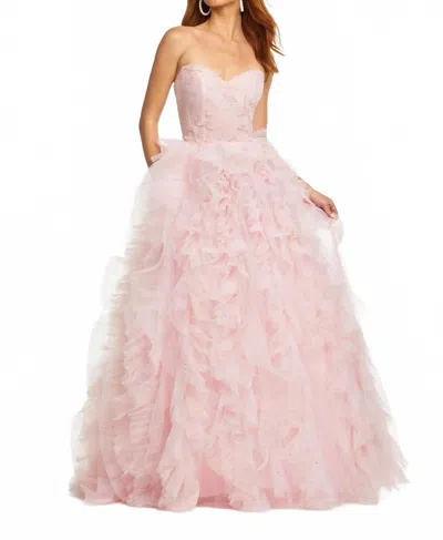 Ashleylauren Strapless Tulle Ball Gown In Blush In Pink