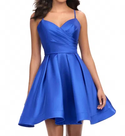 Ashleylauren Sweetheart A Line Cocktail Satin Dress In Royal In Blue