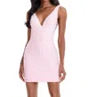 Ashleylauren V Neckline Mini Dress In Ice Pink In Pink