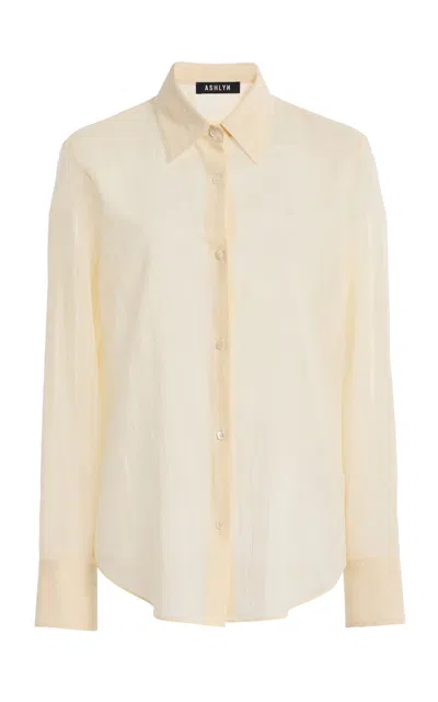 Ashlyn Aileen Cotton-blend Shirt In Neutral