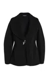 Ashlyn Aislinn Wool-knit Jacket In Black