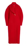 Ashlyn Aislinn Wool Boucle Coat In Red