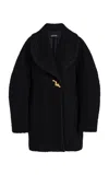Ashlyn Aislinn Wool Boucle Half Coat In Black