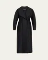 Ashlyn Aislinn Wool Silk Coat Dress In Black