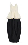 Ashlyn Amell Taffeta Gown In Black,white