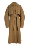 Ashlyn Andre Cotton Trench Coat In Khaki