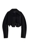 Ashlyn Beckett Cropped Cotton Trench Jacket In Black