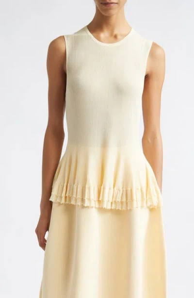 Ashlyn Bennett Ruffle Hem Sleeveless Sweater In White
