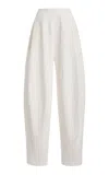 Ashlyn Blaine Cotton Jacquard Long Pants In White