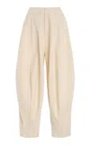Ashlyn Blaine Paneled Cotton Pants In Ivory