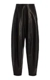 Ashlyn Blaine Paneled Leather Pants In Black