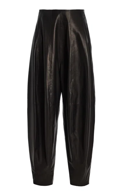 Ashlyn Blaine Paneled Leather Pants In Black
