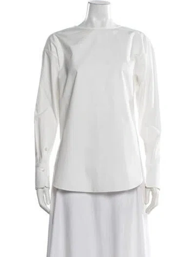 Pre-owned Ashlyn Crew Neck Long Sleeve Top W/ Tags In White