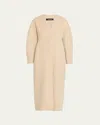 Ashlyn Elia Barrel-sleeve Cashmere Coat In Neutral