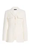 Ashlyn Elizabeth Structured Shoulder Jacket In White