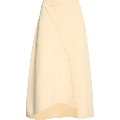 Ashlyn Felix Asymmetric Ruffle Trim Skirt In Orange