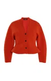 Ashlyn Henry Wool-knit Cardigan In Orange
