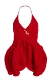 Ashlyn Iggy Puzzle Wool Boucle Top In Red