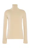 Ashlyn Kiana Silk Turtleneck In Ivory